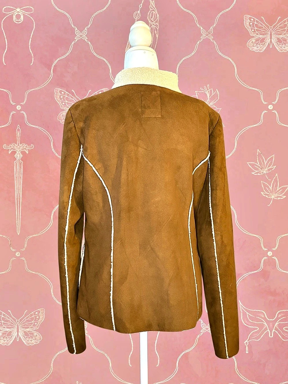 Latte Button-Front Jacket - Picture 2 of 4